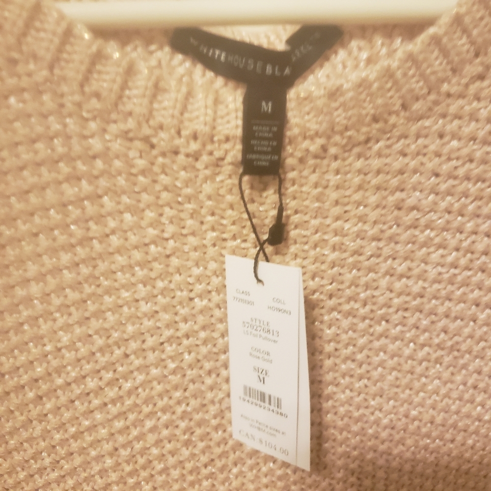 BNWT! White House Black Market Pink Shimmer Sweate